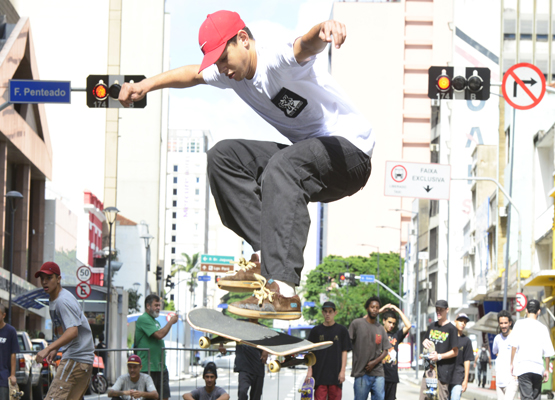 O skatista Wellington Soares, 18, aproveitou a pista