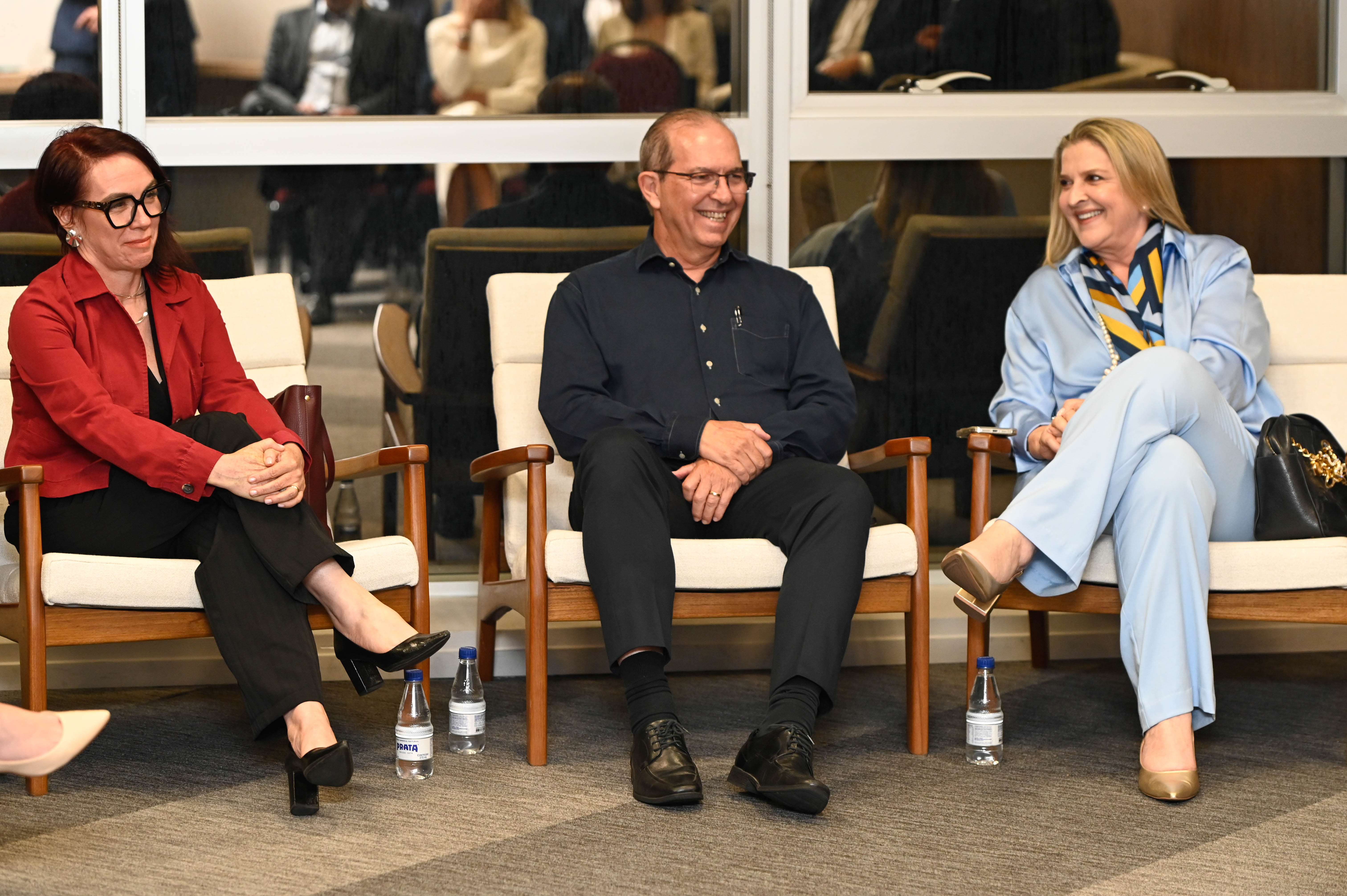 Os secretários municipais Rose Guglielminetti, Aurílio Caiado e Adriana Flosi