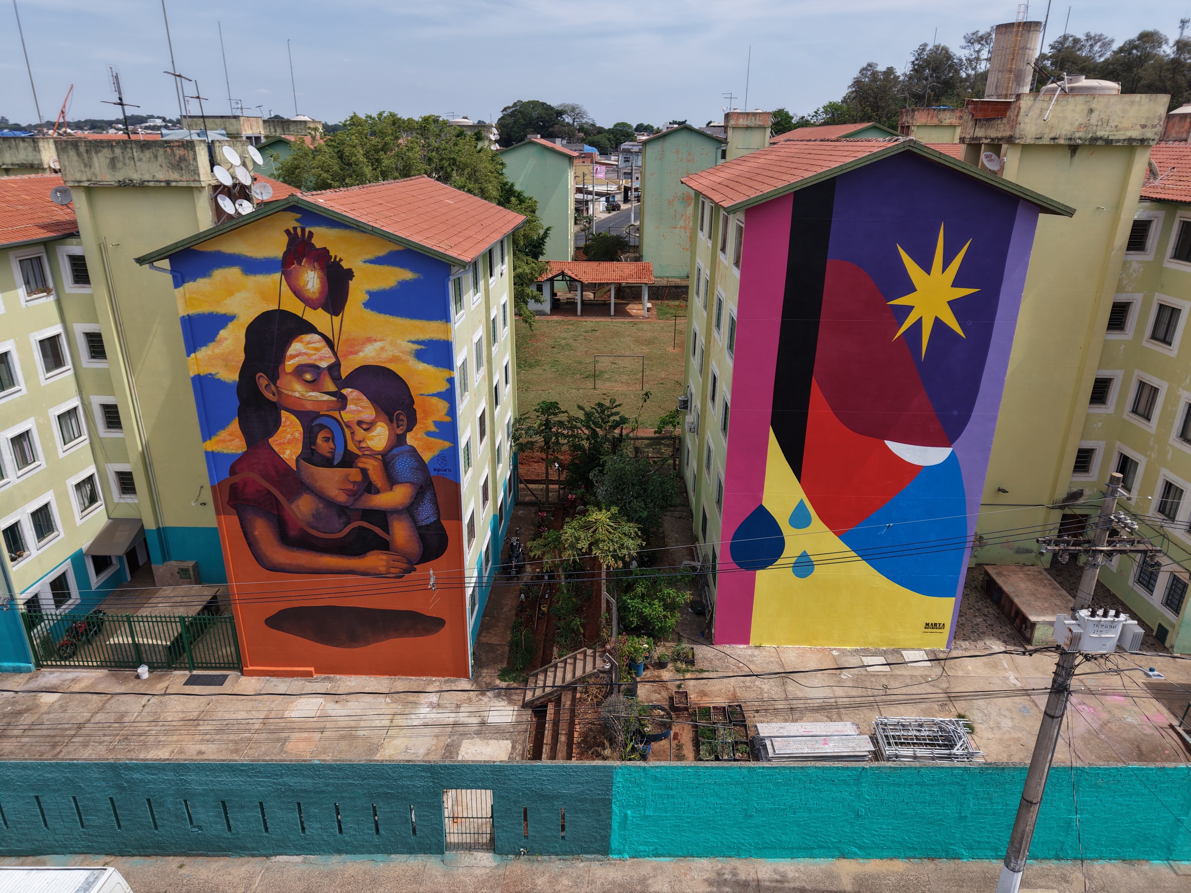Laterais dos edifícios se transformaram em telas para a arte de Miss e Gim