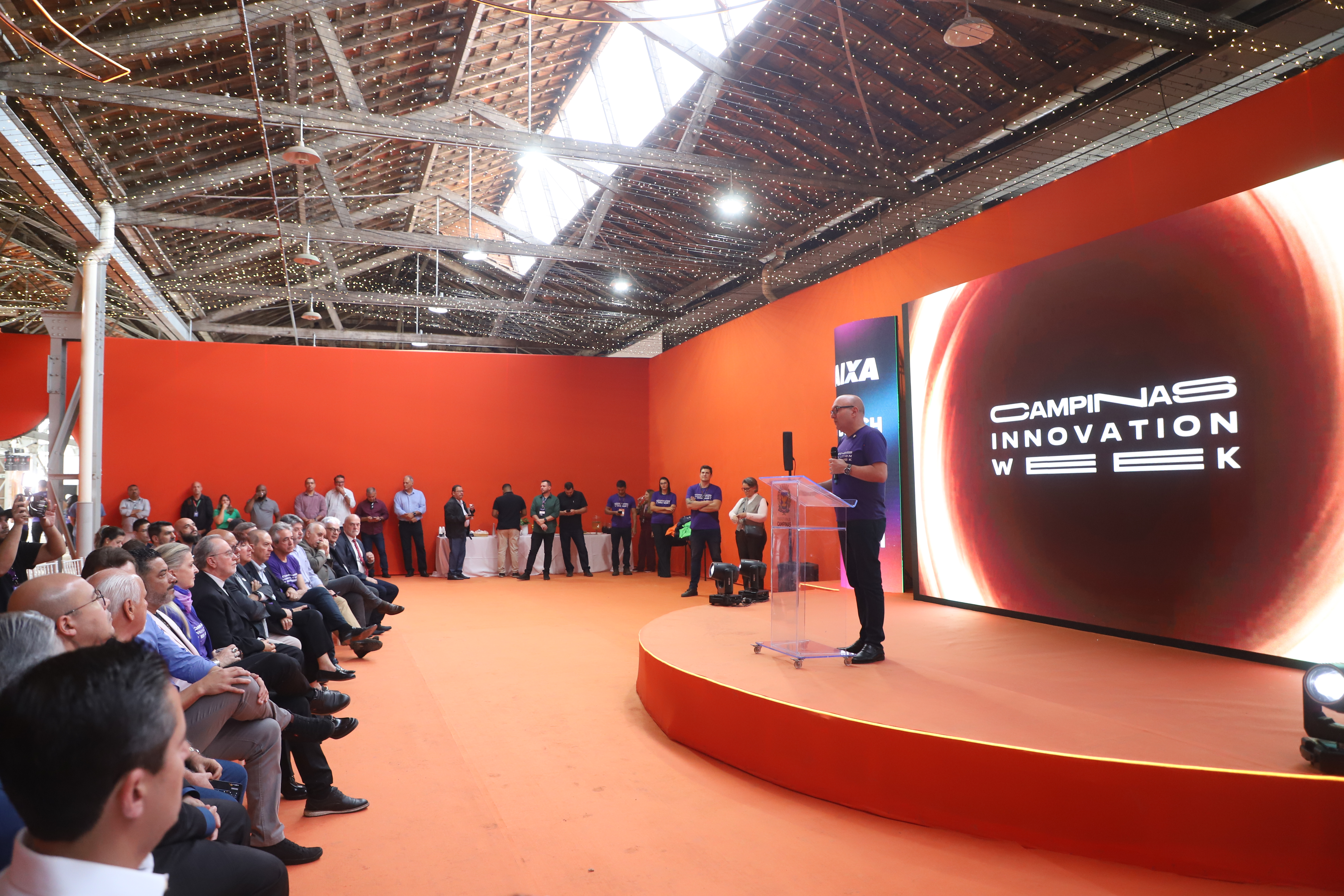 O prefeito Dário Saadi fala durante apresentação do Campinas Innovation Week à imprensa