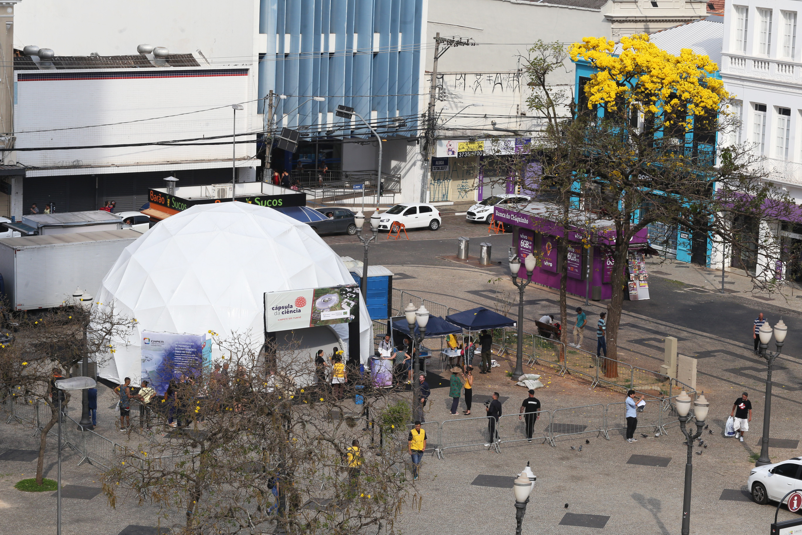 Cápsula está no Largo do Rosário, no coração da cidade