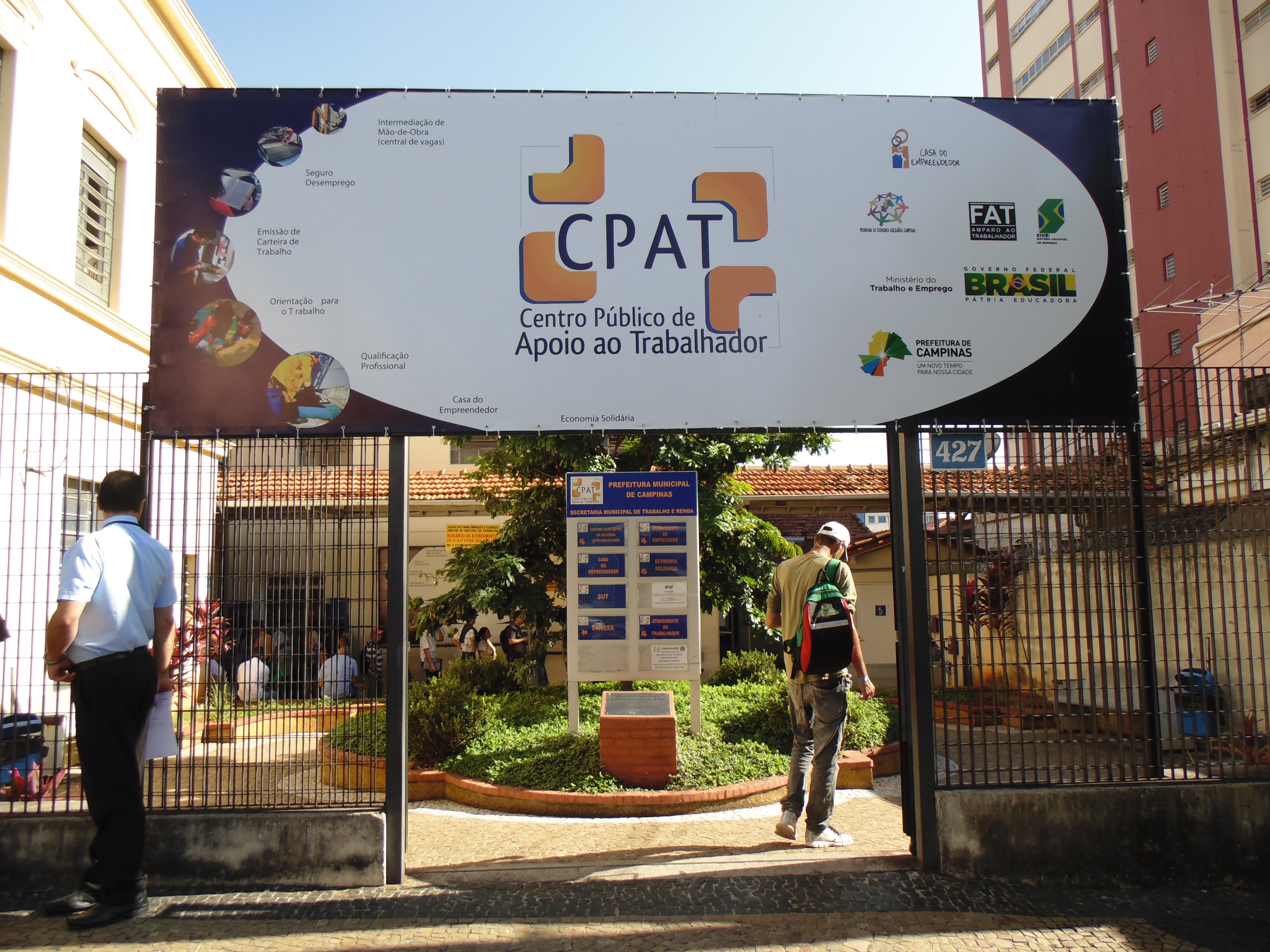 Fachada do Cpat na região central de Campinas