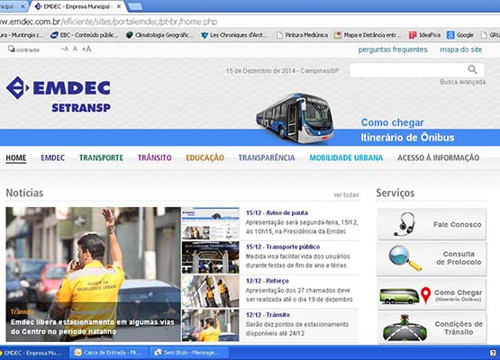 Novo site da Emdec: atendimento e prestação de serviços