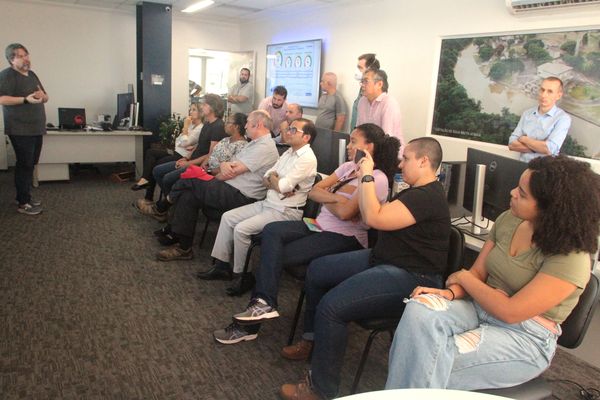 Visita teve momento na Sala de Situação da Sanasa e apresentações técnicas na Sala dos Conselhos