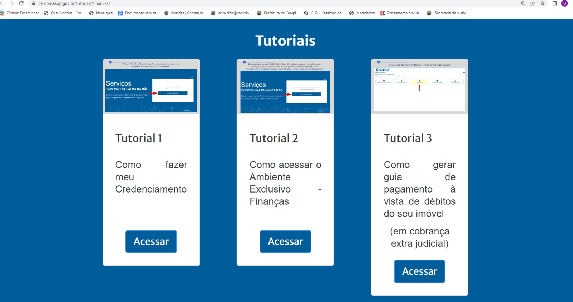 Tutorais ajudam o cidadão no acesso aos serviços no ambiente digital Campinas na Palma da Mão