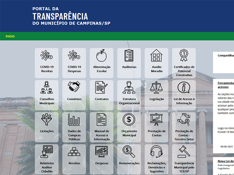 Qualquer pessoa pode consultar valores que a gestão municipal recebeu e também como e onde estão sendo gastos.