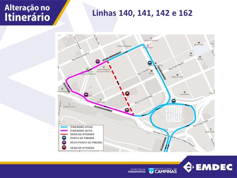 Horários e itinerários das linhas podem ser consultados nos aplicativos  Cittamobi e Moo