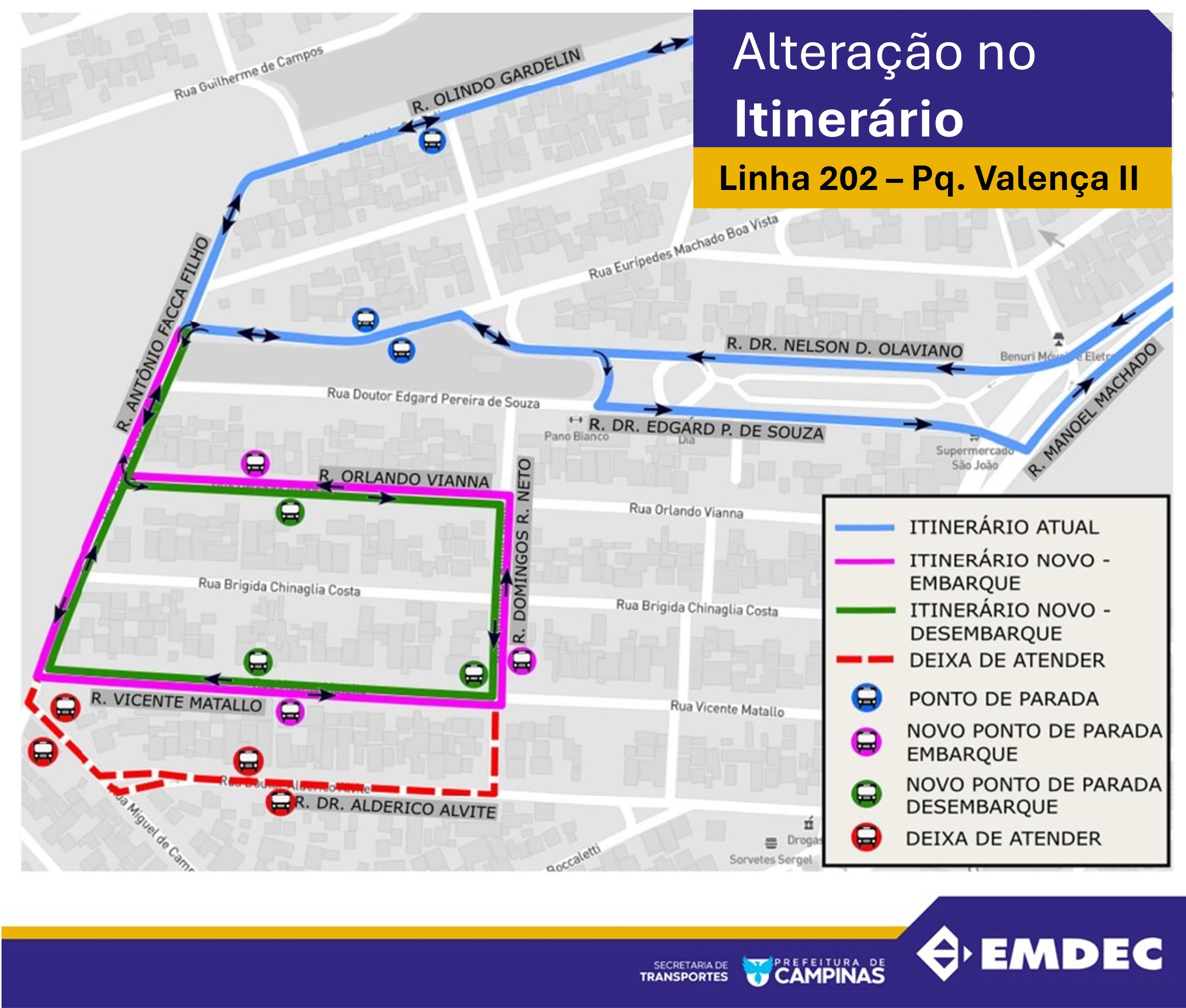 Veja como ficará o trajeto a partir desta sexta, 1º