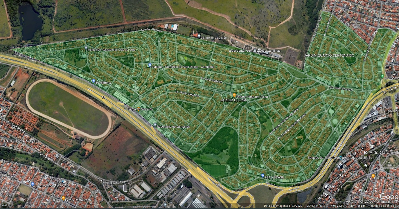 Mapa do mutirão que será feito no Jardim Eulina