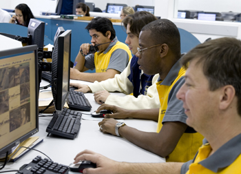 Servidores da central de atendimento