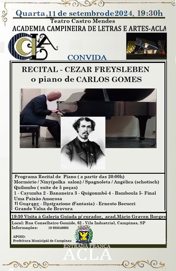 Carlos Gomes, conhecido principalmente por suas óperas, também produziu muitas peças para piano