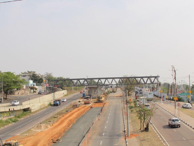 Passarela durante a realização das obras, em setembro passado