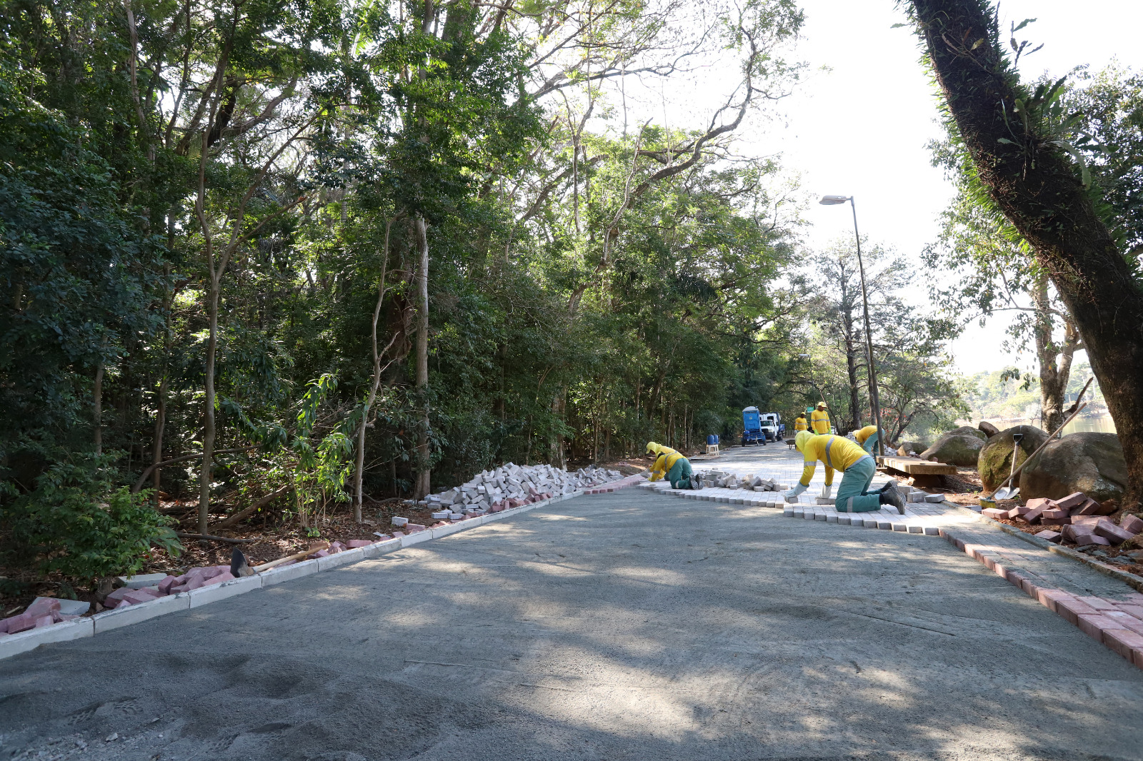  Obra está na altura da Concha Acústica e seguirá até completar toda a extensão da pista interna do parque