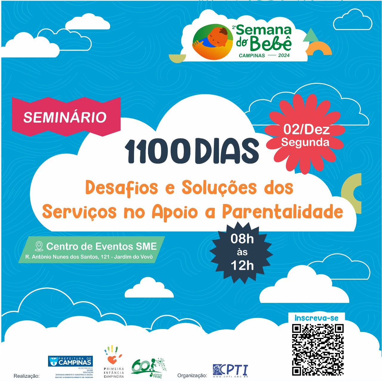 Semana do Bebê começa dia 2 de dezembro, com o seminário “1100 dias, desafios e soluções dos serviços no apoio a parentalidade”