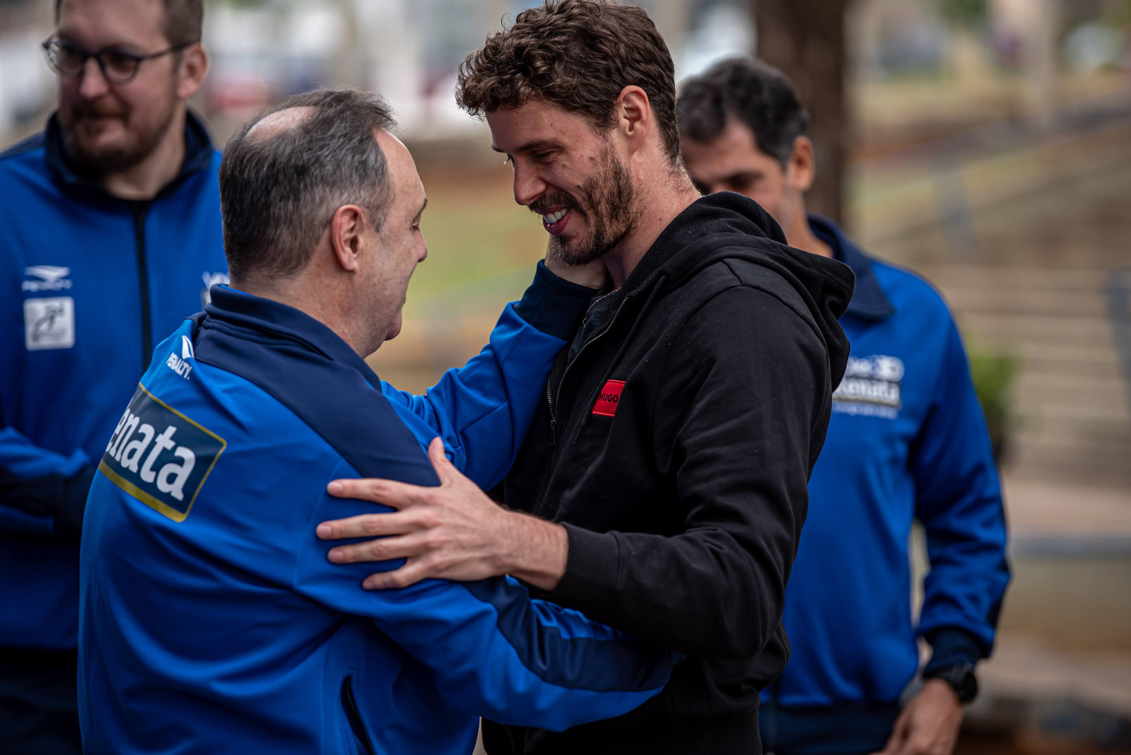 Técnico Horacio Dileo e o levantador Bruninho que está com a Seleção Brasileira nestes próximos dias por conta da Olimpíada