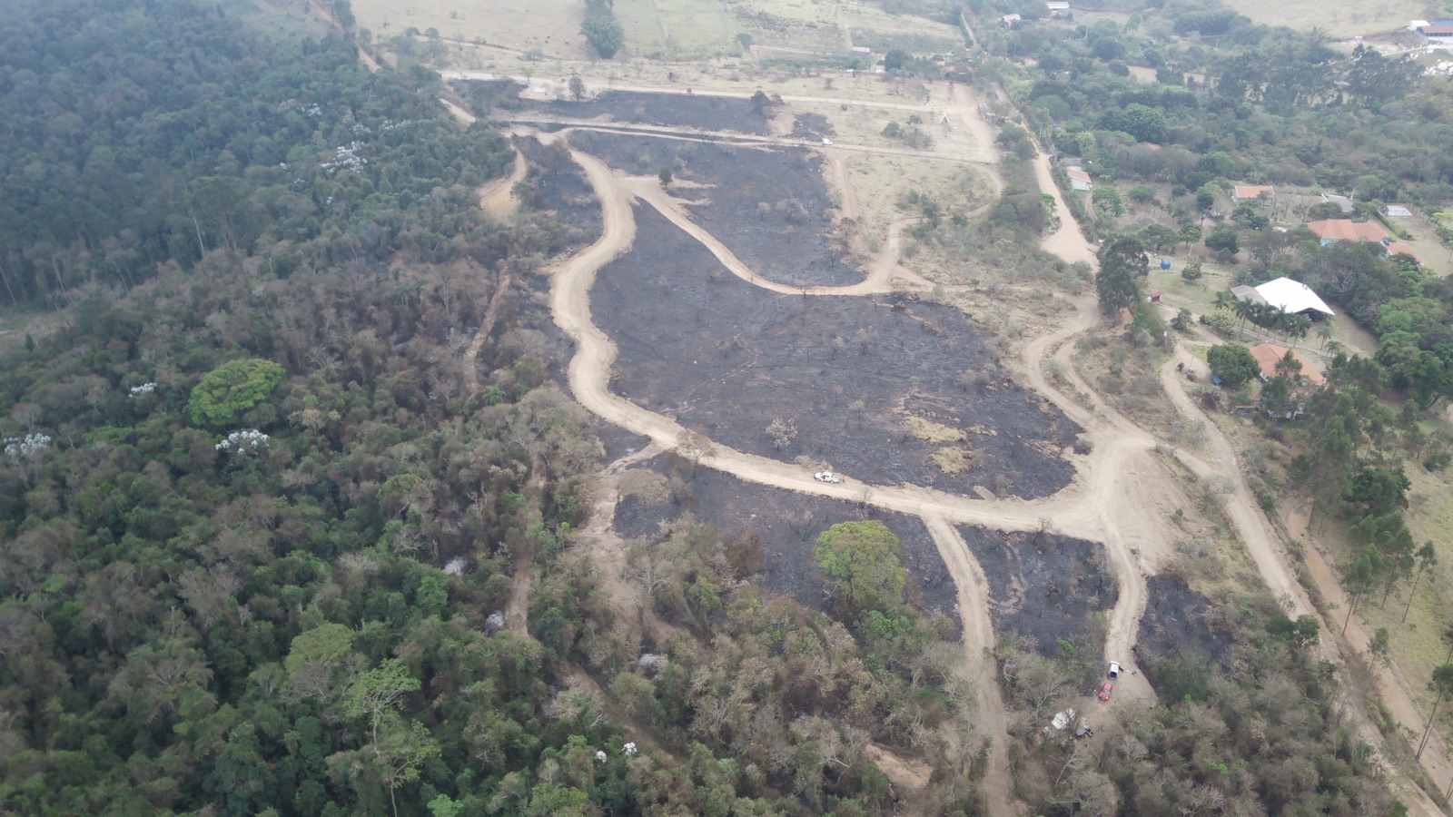 Drones permitem identificar áreas afetadas por desastres (na foto, área atingida por queimada na Serra das Cabras)
