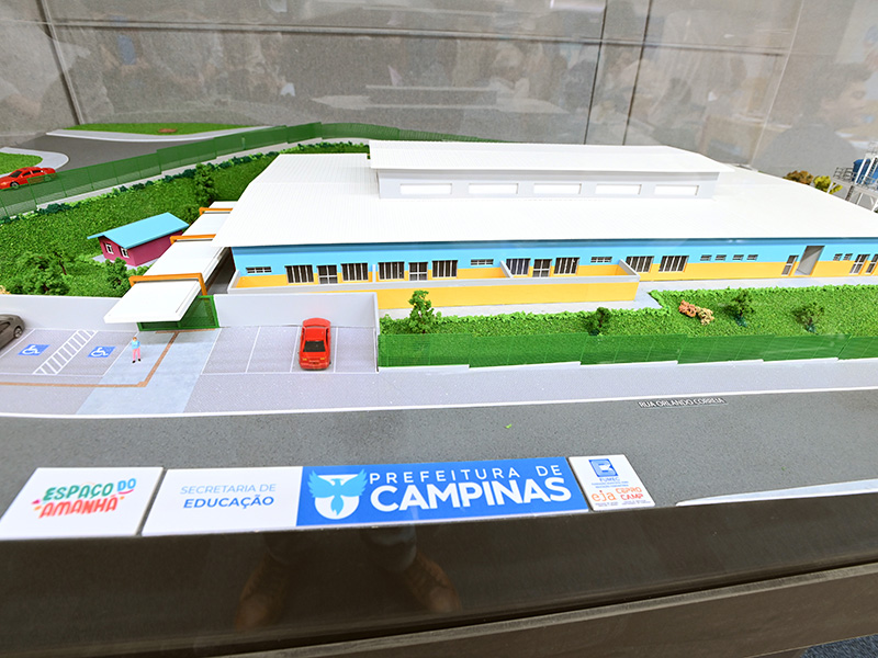 Maquete do Programa Espaço do Amanhã mostra como ficará a creche do DIC I, que começa a ser construída pela Prefeitura