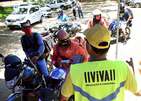 Espaço de conscientização transmitiu informações aos motociclistas 