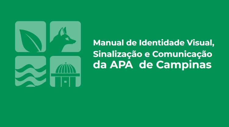 Capa do Manual de Identidade Visual, Comunicação e Sinalização da APA de Campinas