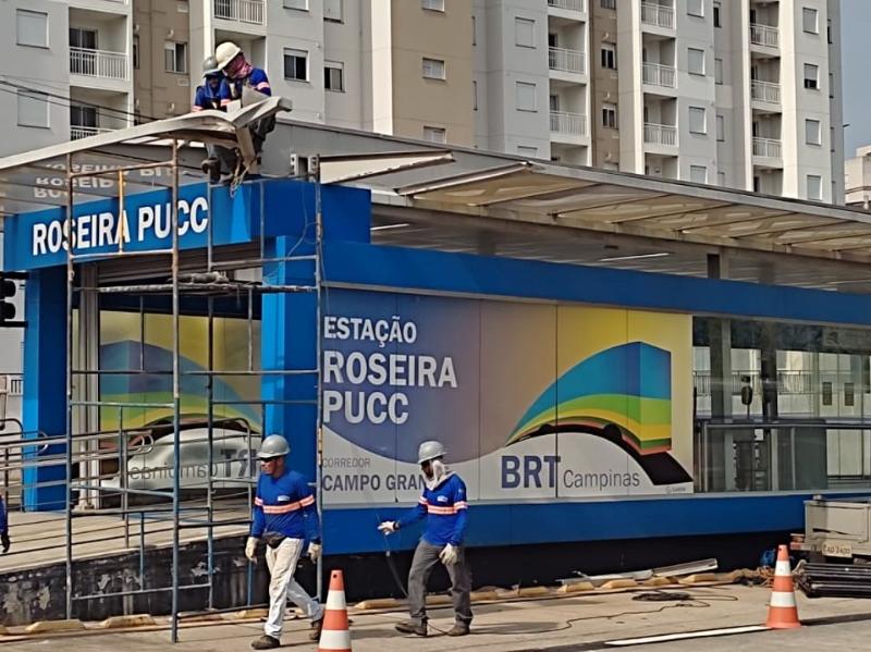 A estação do BRT Roseira/PUCC é alvo de danos constantemente