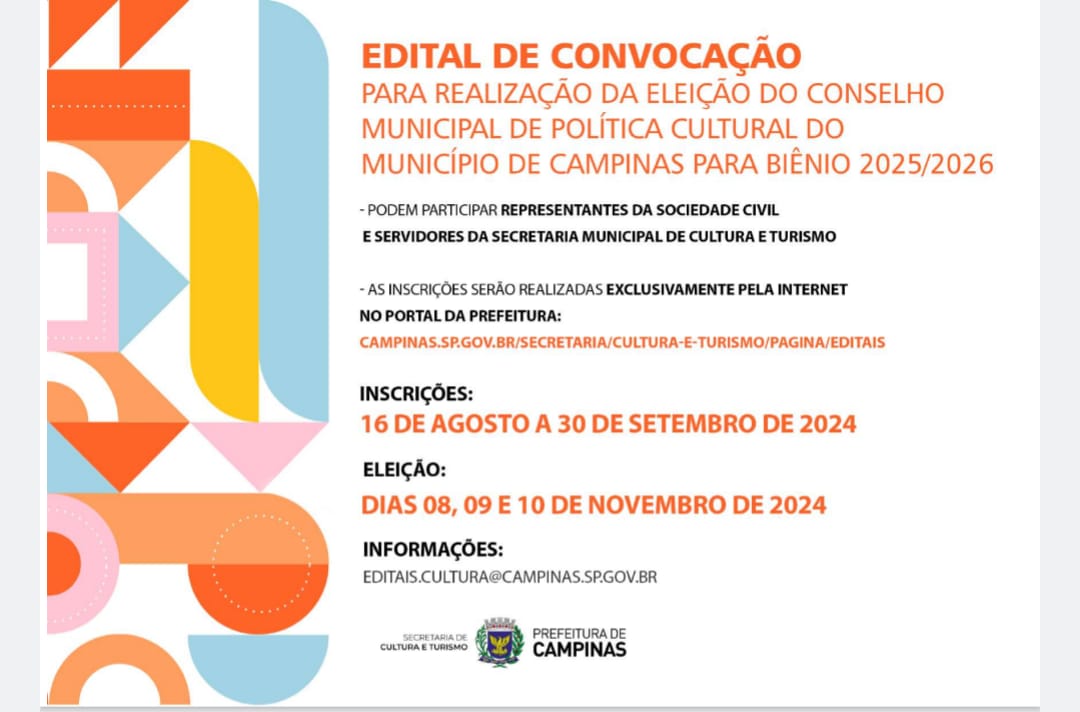 Serão eleitos 19 representantes titulares e seus respectivos suplentes