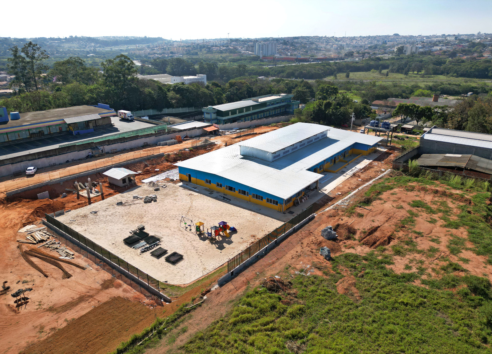 Creche Paraíso de Viracopos: última, das 16 unidades Espaço do Amanhã, será entregue neste 1º de outubro; na foto a escola ainda estava em construção