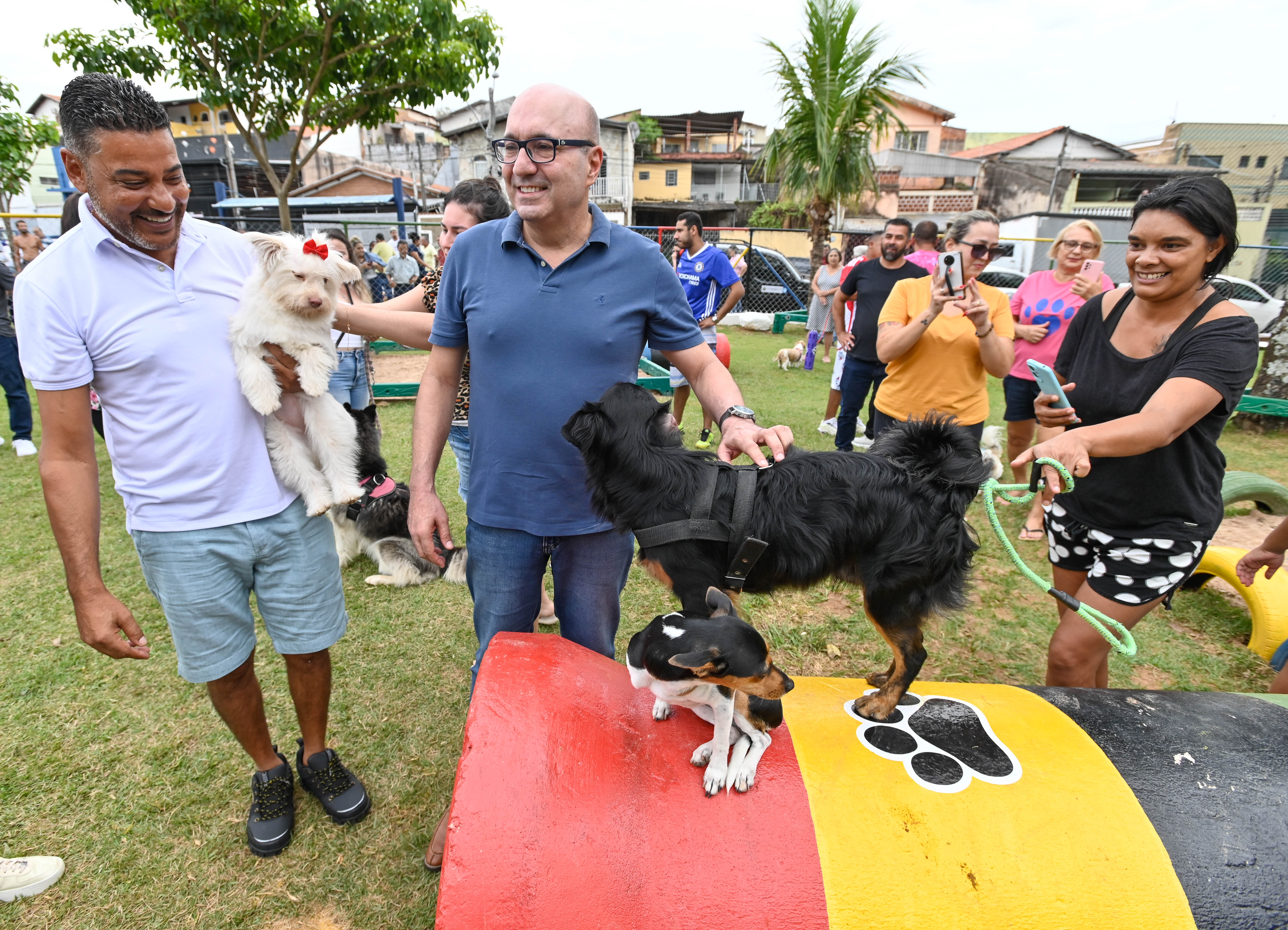 Espaço de lazer, atividade física e socialização para cães, tem 275 metros quadrados