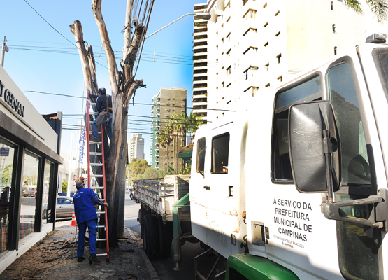 Homens trabalhando ans ações do Ação Cambuí