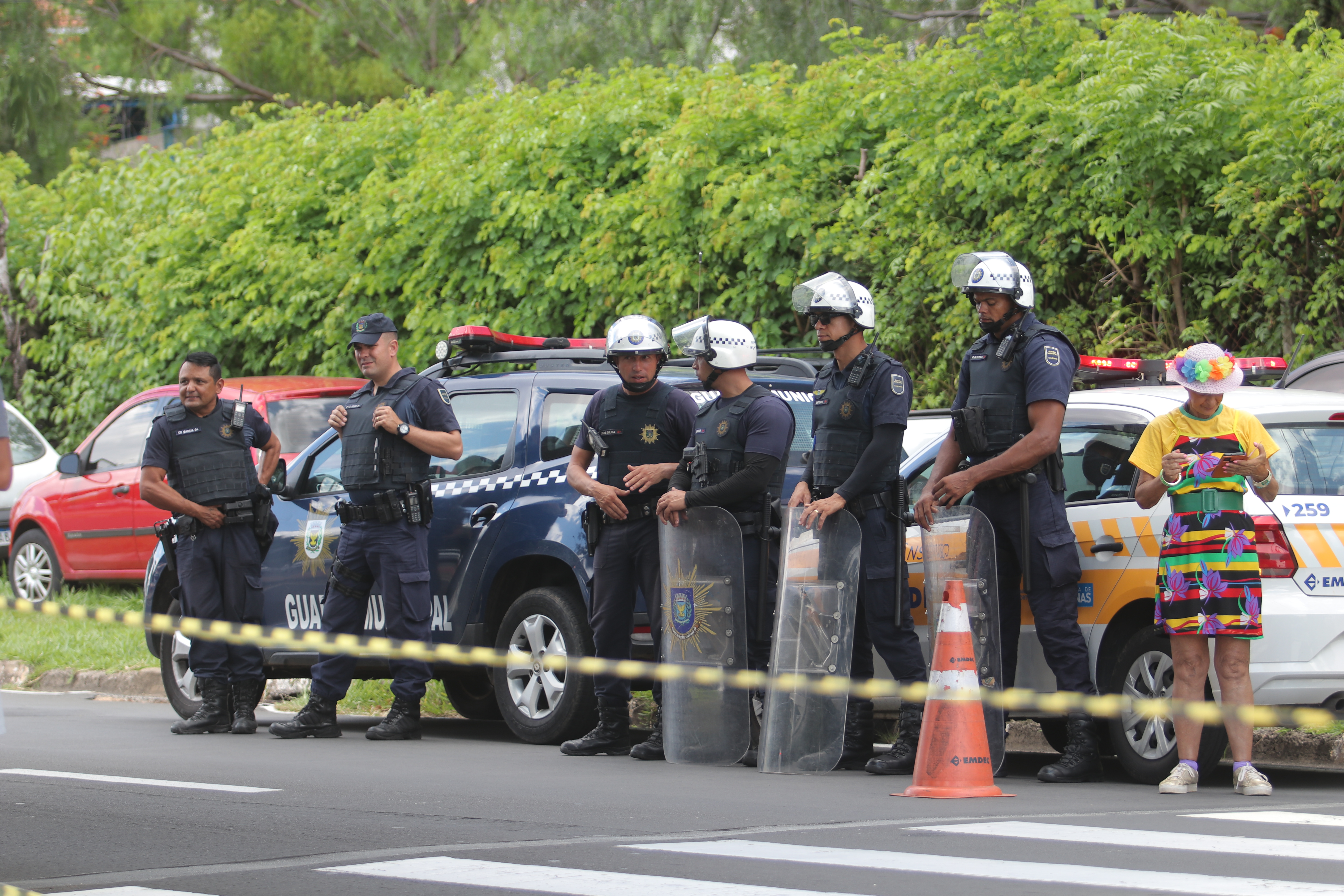 Guardas municipais na segurança do pré-Carnaval do bloco Vô Jajá