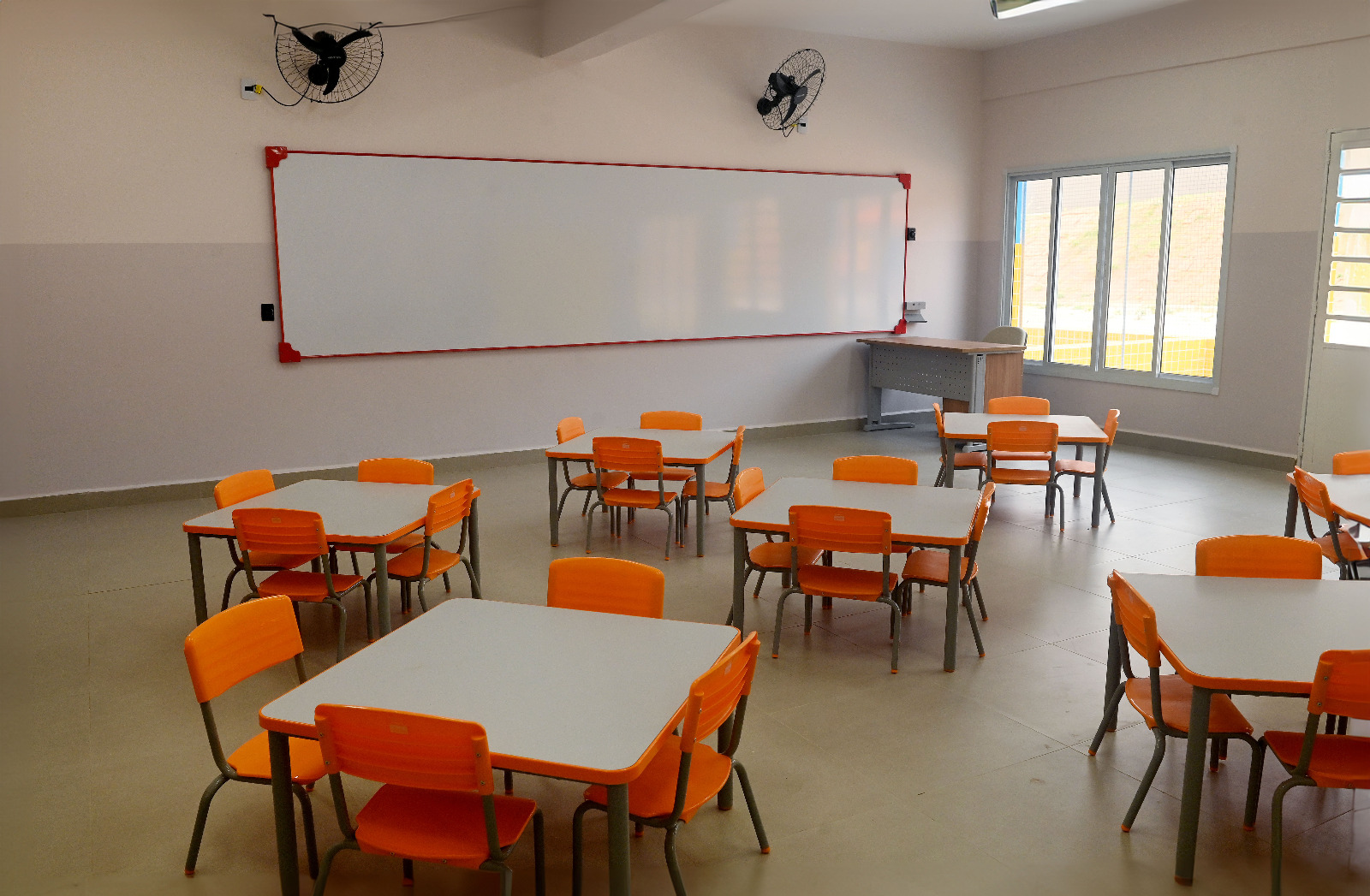 Sala de aula da creche Espaço do Amanhã que vai atender crianças entre 0 e 5 anos