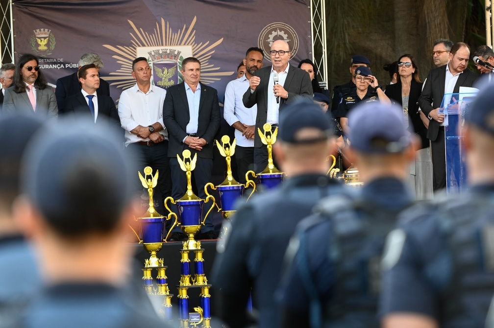 Rogério Capela Prefeito saúda a Guarda Municipal pela conquista nos Jogos e o trabalho realizado na segurança da cidade