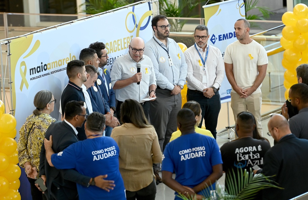 Carlos Bassan Prefeito Dário Saadi fala durante lançamento do Maio Amarelo: "A estatística é fria"