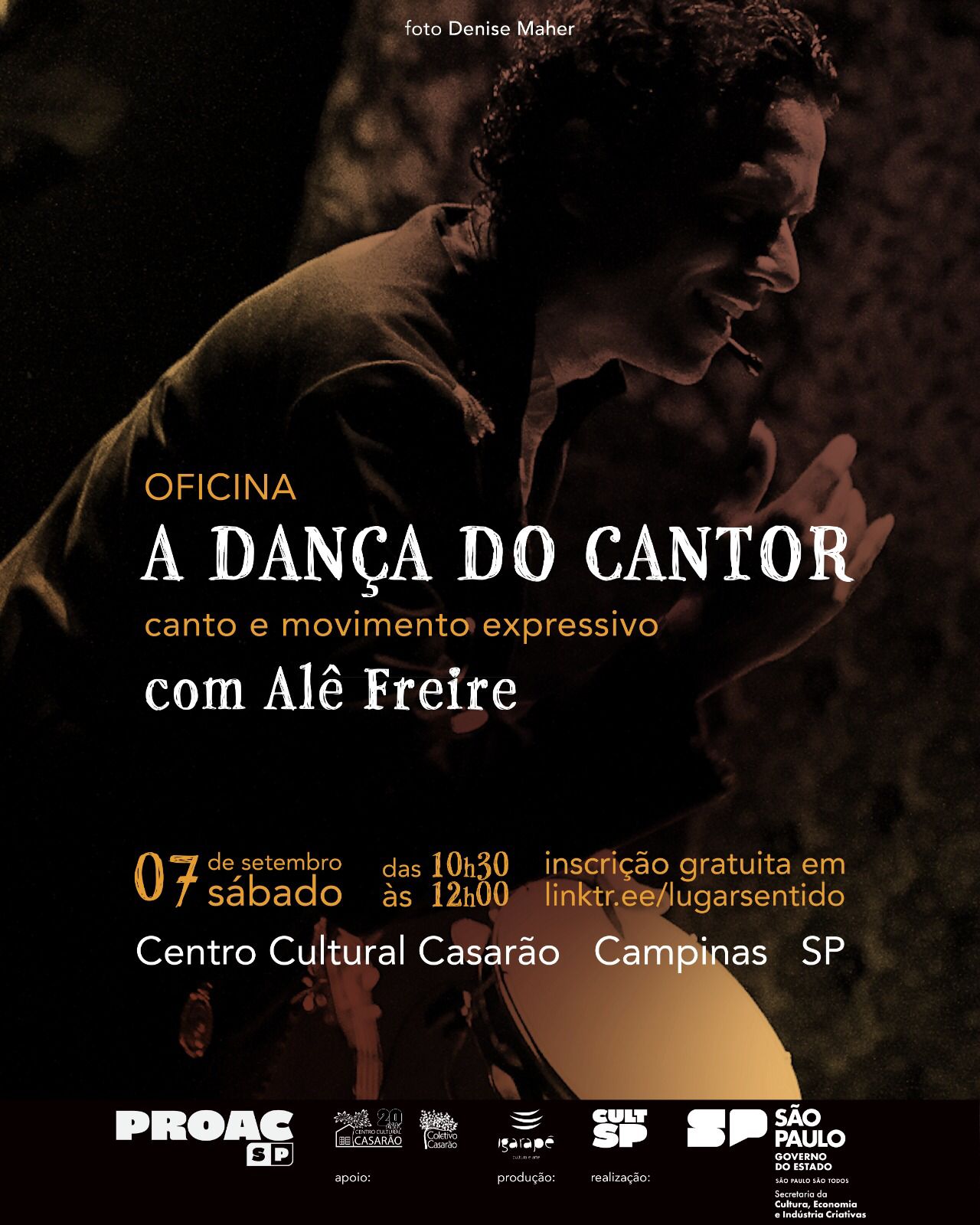 Trabalho de Alê Freire foca na escuta do corpo durante o canto, baseado na técnica Klauss Vianna