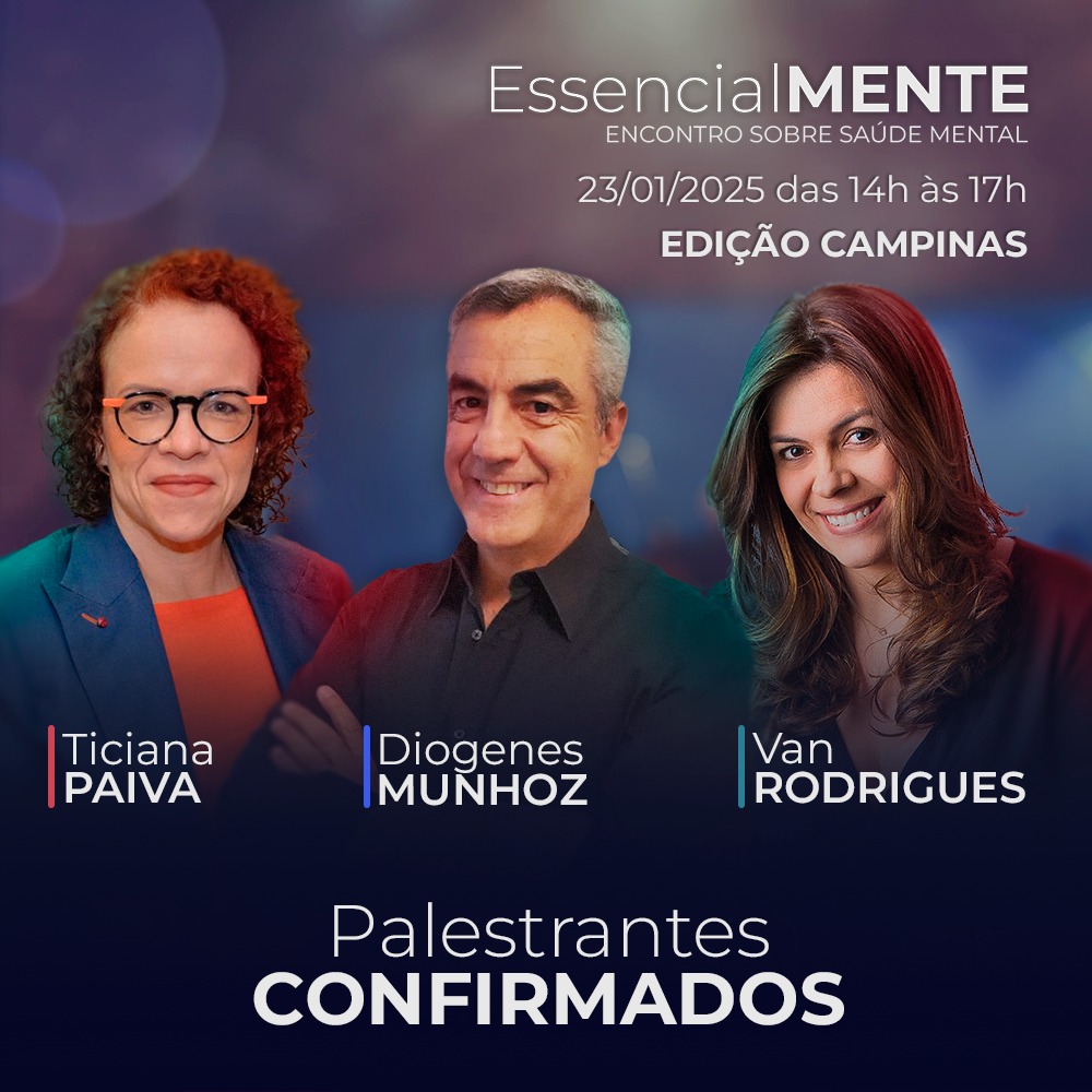 “EssencialMente - encontro sobre saúde mental”: palestra acontecerá com três diferentes profissionais