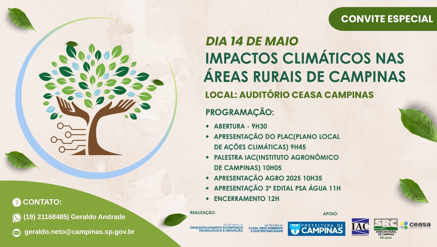 Divulgação Encontro visa estimular a implementação de ações sustentáveis no setor agrícola de Campinas