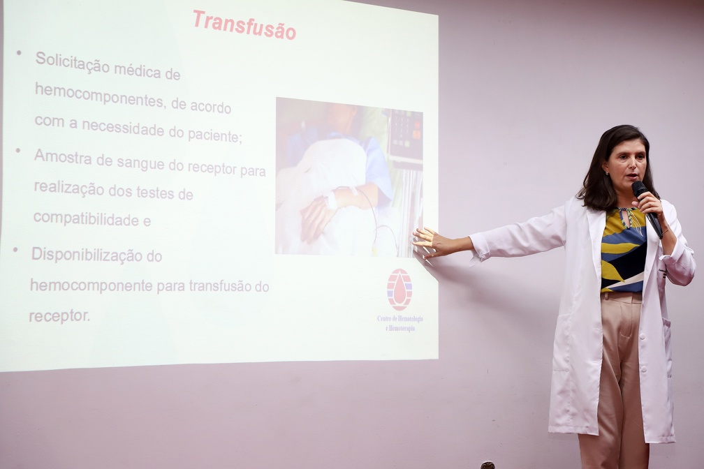 A palestrante explicou que uma doação pode salvar até quatro vidas