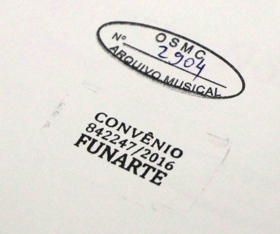 Partitura com selo da Fundação Nacional de Artes, Funarte