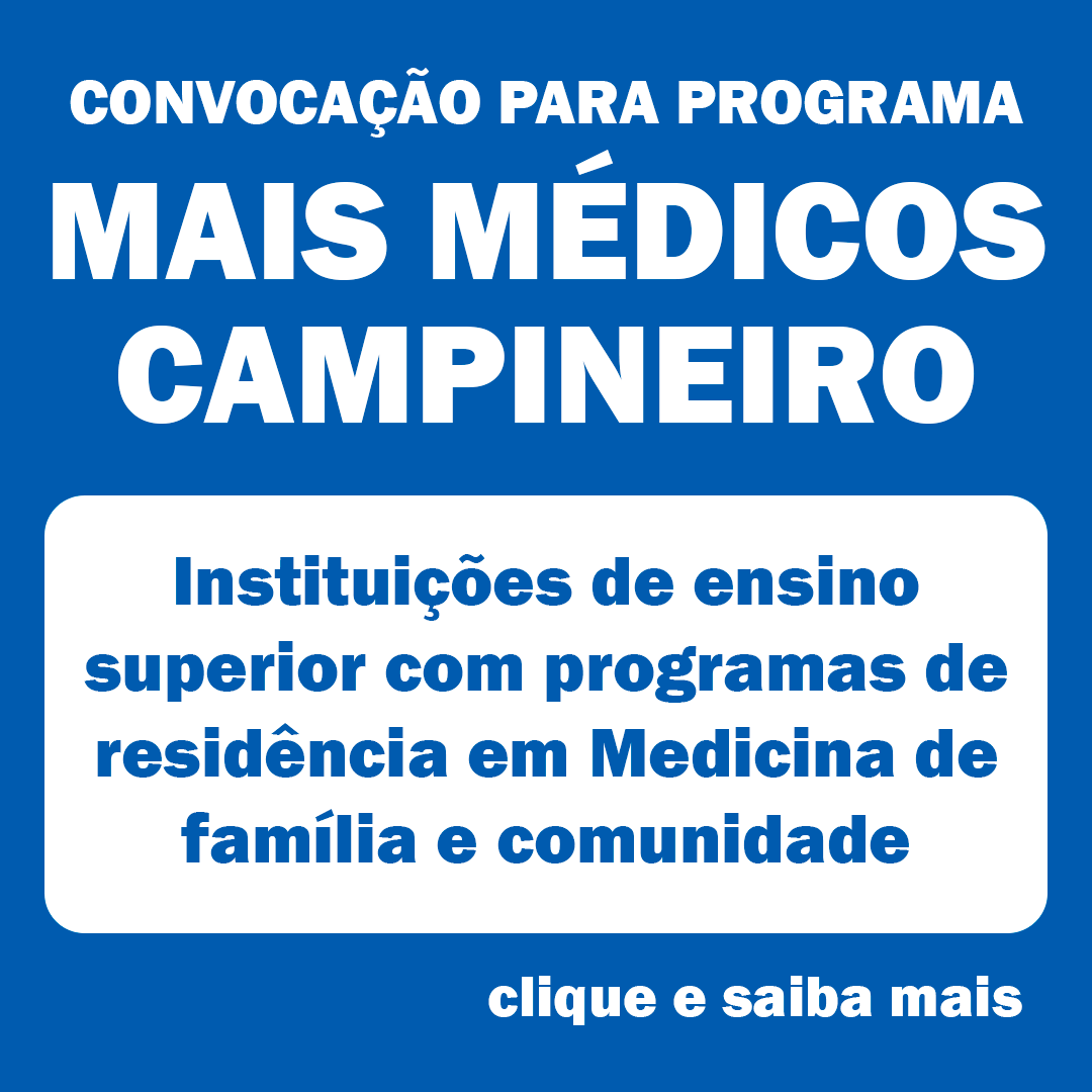 Banner para Convocação para Programa Mais Médicos Campineiro